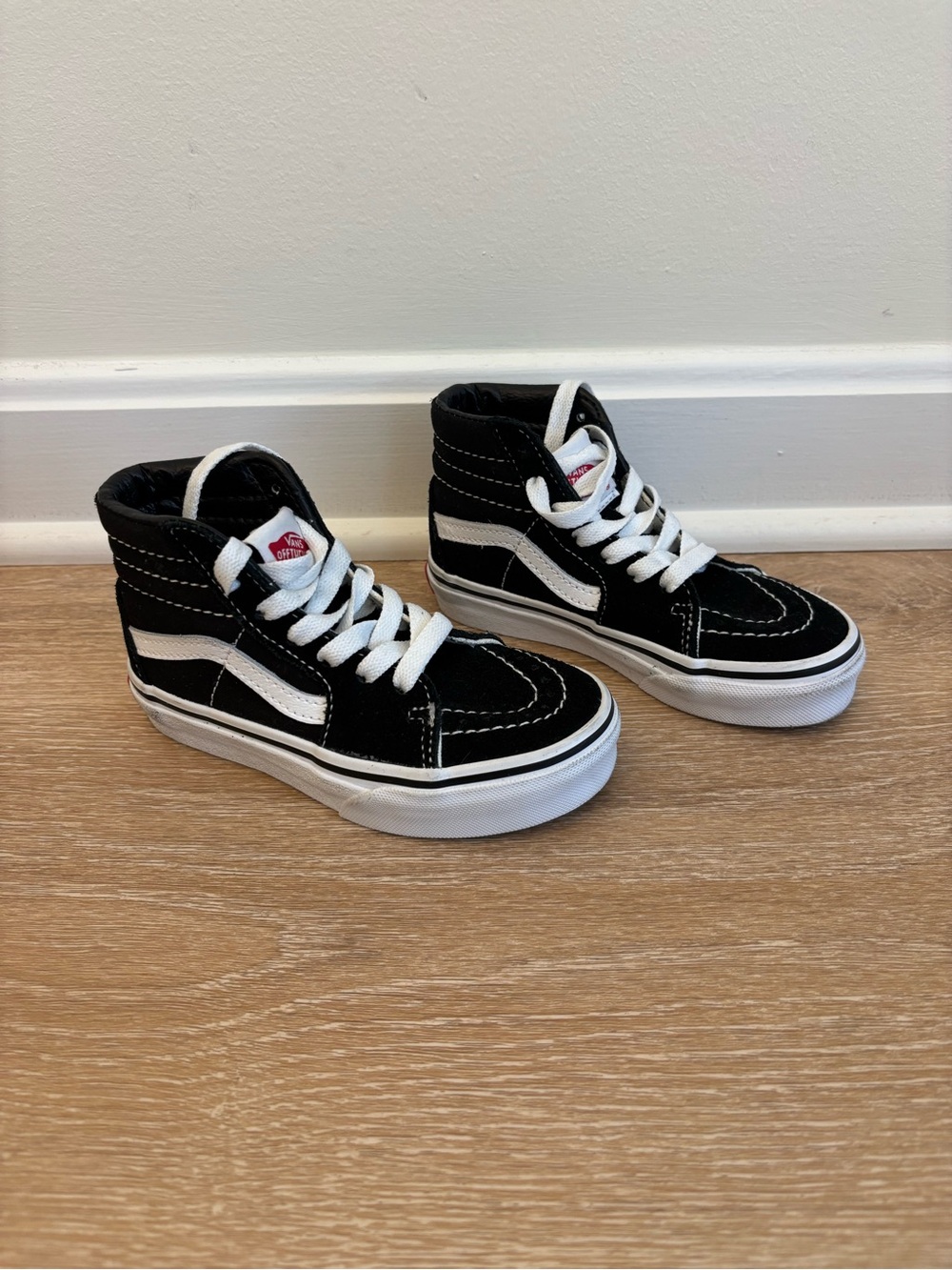 Vans Kids Black and White Sk8-Hi High-Top Sneakers